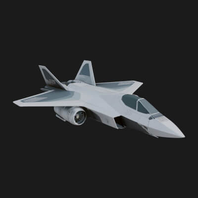 Military Jet Fighter Model Design 4 3D Print Model