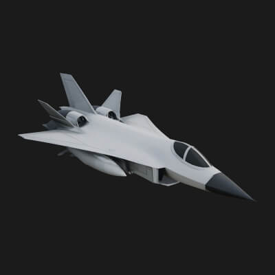 Military Jet Fighter Model Design 55 3D Print Model