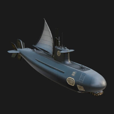 Military Submarine Model Design 1 3D Print Model