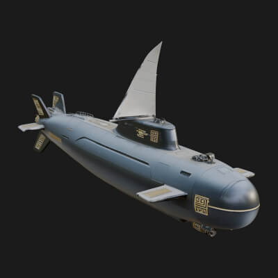 Military Submarine Model Design 10 3D Print Model