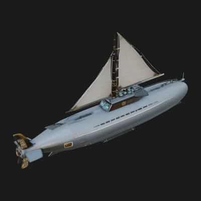 Military Submarine Model Design 12 3D Print Model