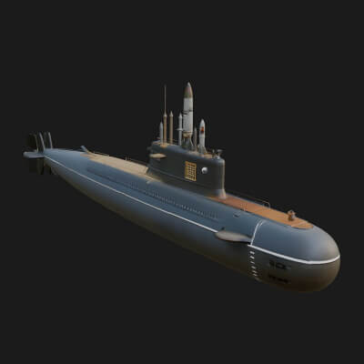 Military Submarine Model Design 13 3D Print Model