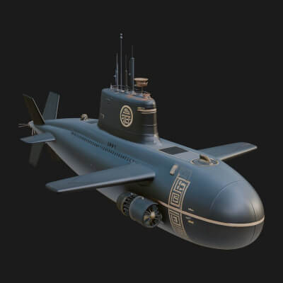 Military Submarine Model Design 14 3D Print Model