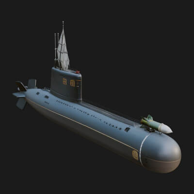 Military Submarine Model Design 15 3D Print Model