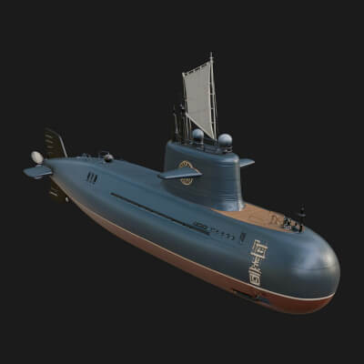 Military Submarine Model Design 16 3D Print Model