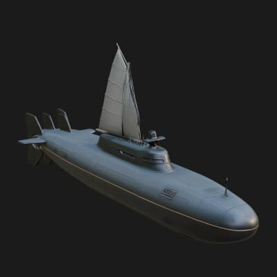 Military Submarine Model Design 17 3D Print Model