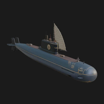 Military Submarine Model Design 2 3D Print Model