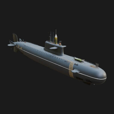Military Submarine Model Design 22 3D Print Model