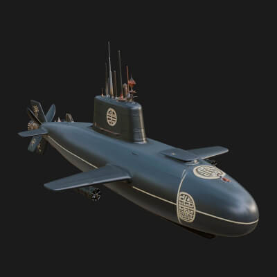 Military Submarine Model Design 3 3D Print Model