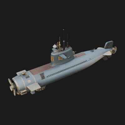 Military Submarine Model Design 33 3D Print Model