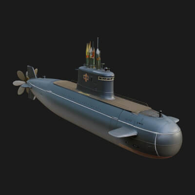 Military Submarine Model Design 34 3D Print Model