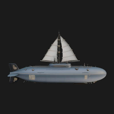 Military Submarine Model Design 35 3D Print Model
