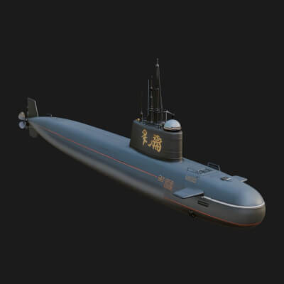 Military Submarine Model Design 37 3D Print Model