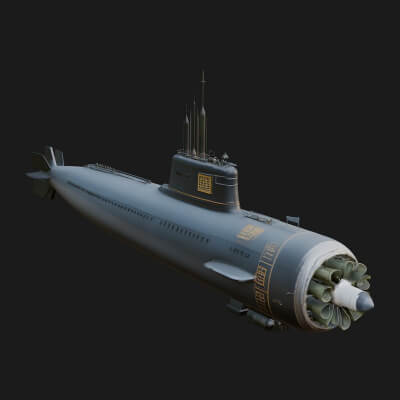 Military Submarine Model Design 4 3D Print Model