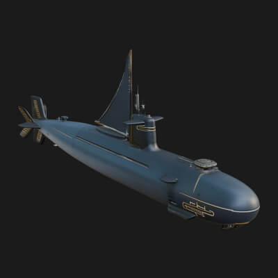 Military Submarine Model Design 40 3D Print Model