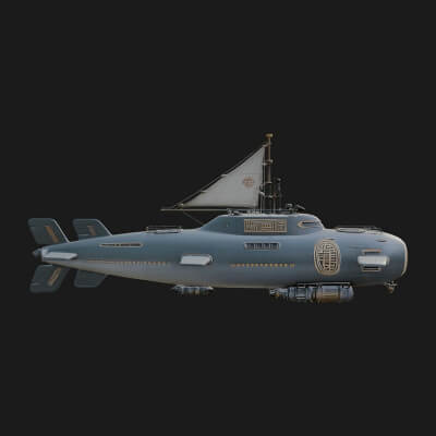 Military Submarine Model Design 41 3D Print Model
