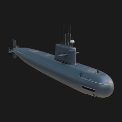 Military Submarine Model Design 5 3D Print Model
