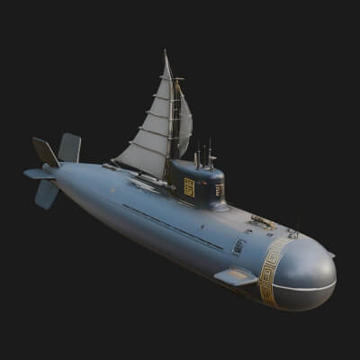 Military Submarine Model Design 7 3D Print Model