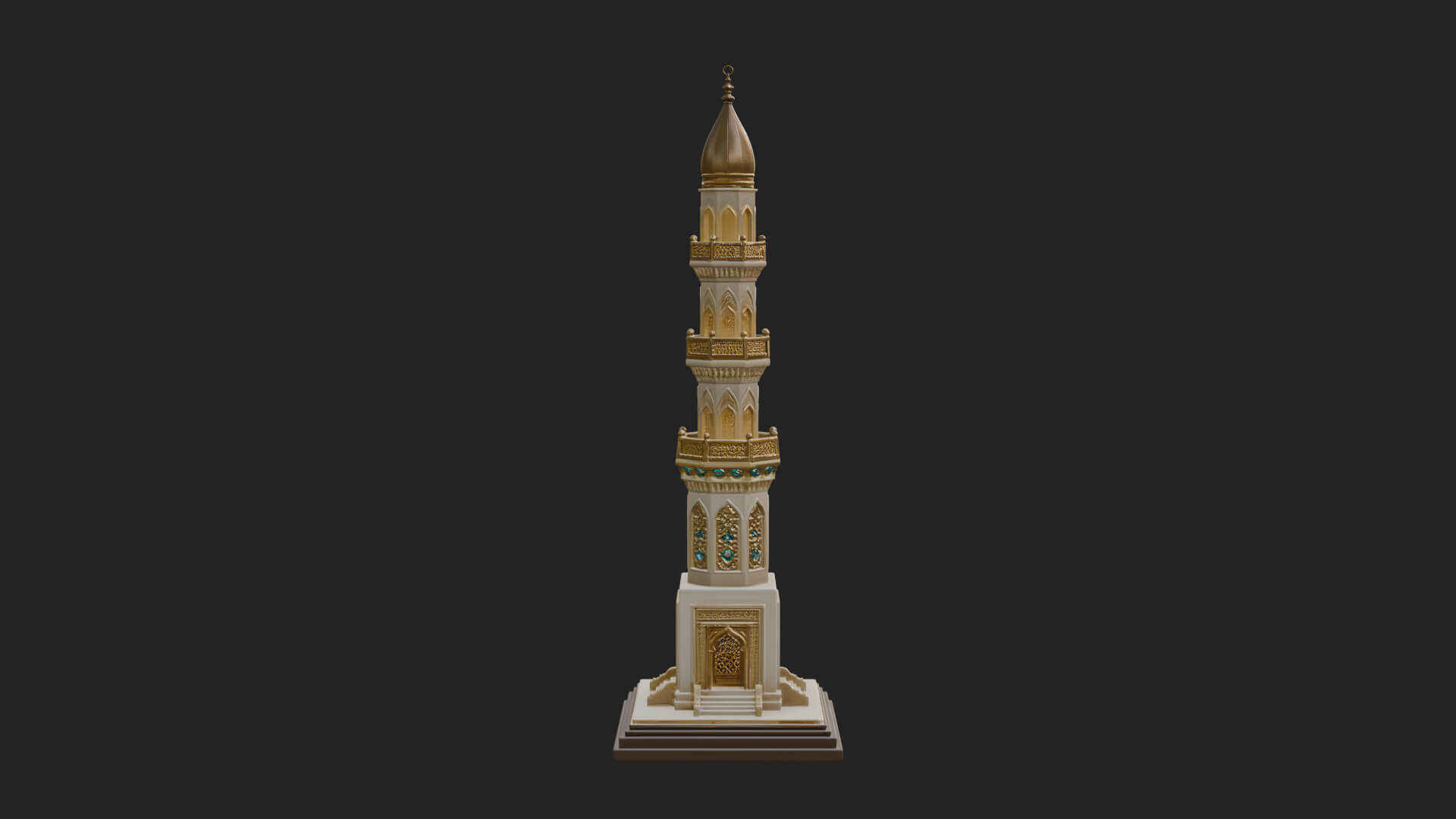 Minaret Stone Tower Design 10 3D Print Model 3D Model