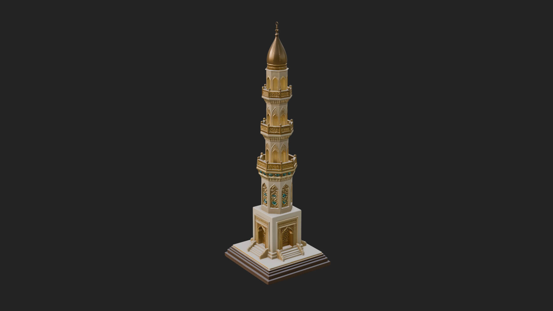 Minaret Stone Tower Design 10 3D Print Model 3D Model