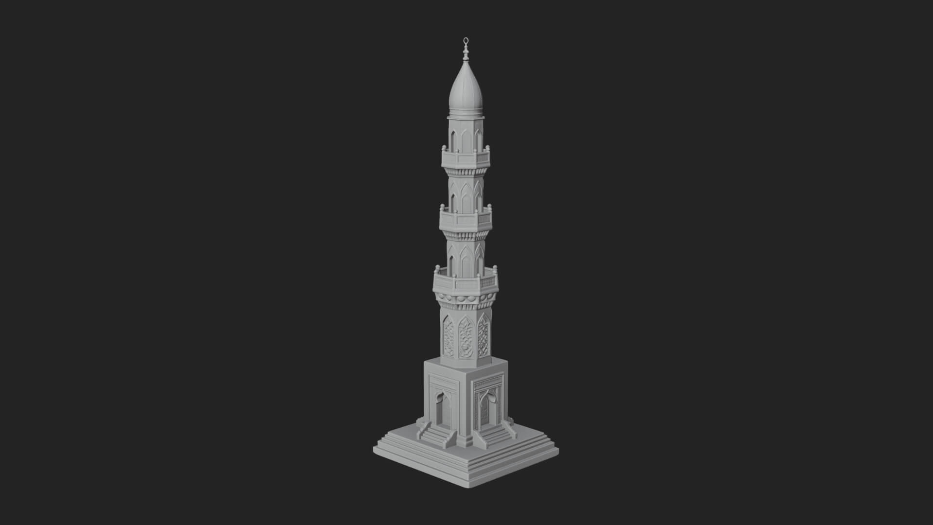 Minaret Stone Tower Design 10 3D Print Model 3D Model