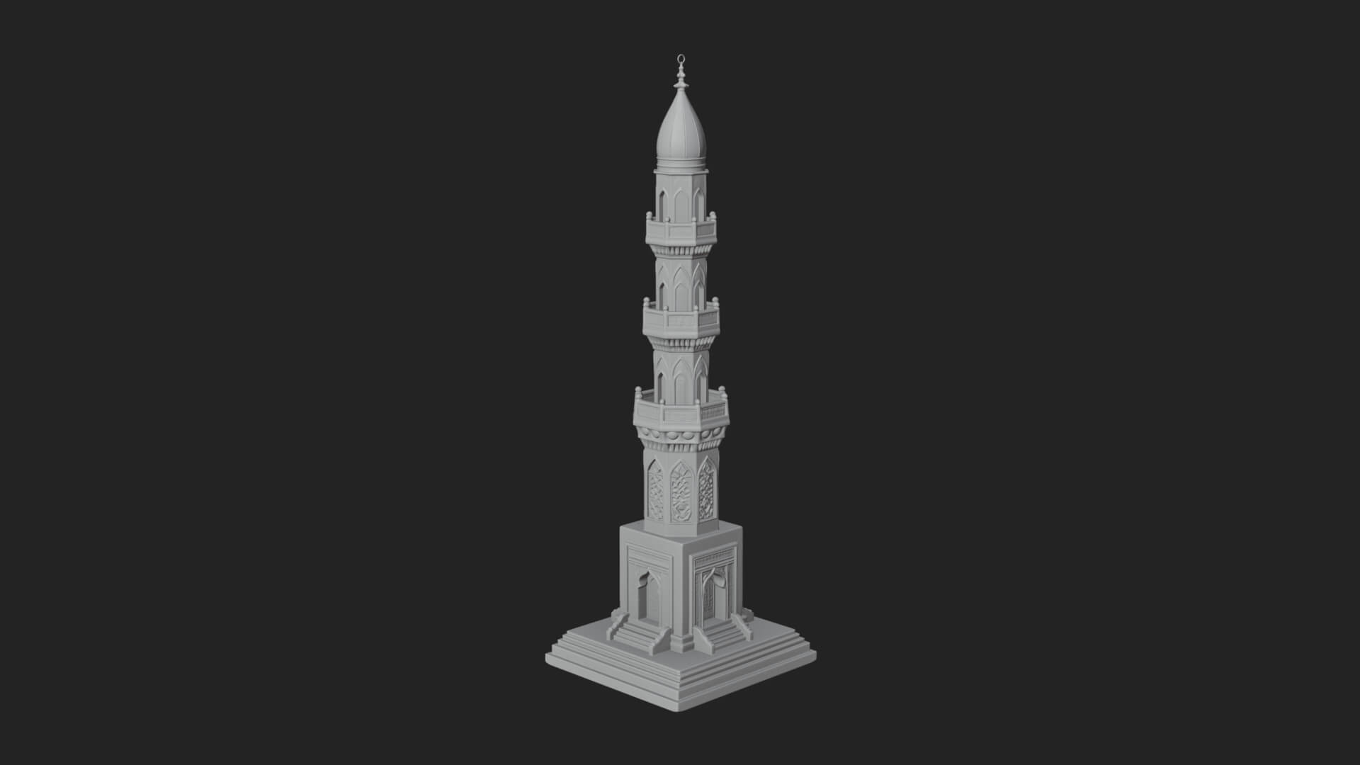 Minaret Stone Tower Design 10 3D Print Model 3D Model