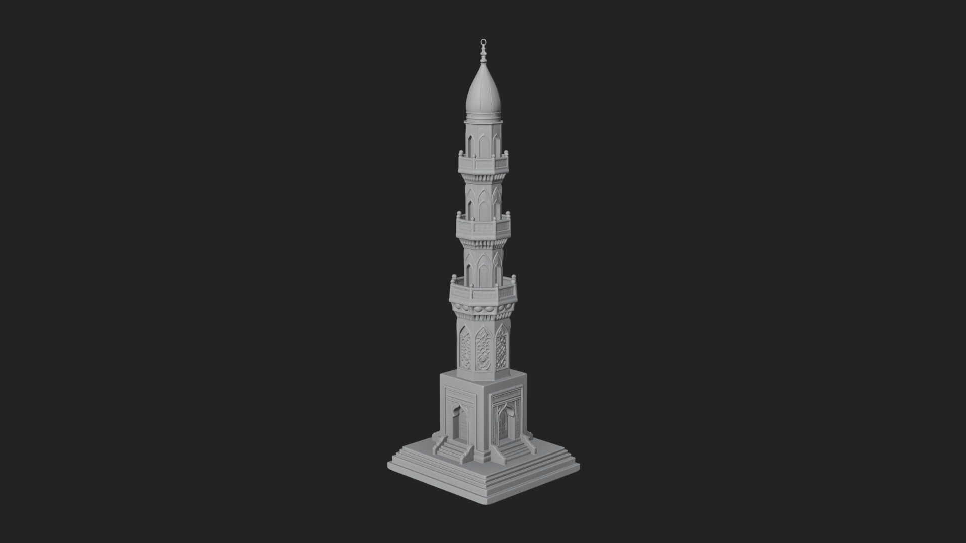 Minaret Stone Tower Design 10 3D Print Model 3D Model