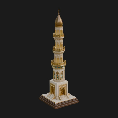 Minaret Stone Tower Design 10 3D Print Model
