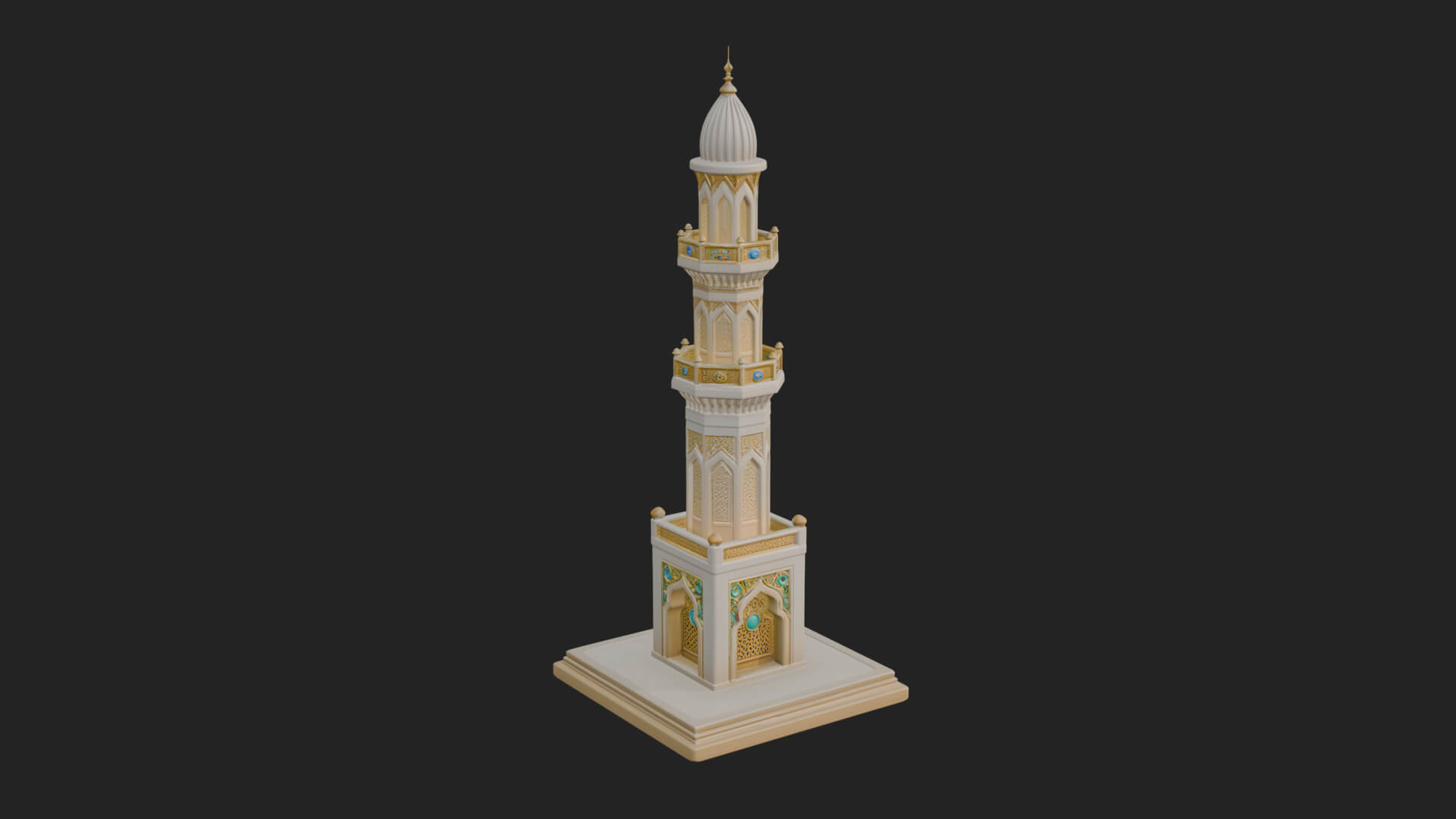 Minaret Stone Tower Design 11 3D Print Model 3D Model