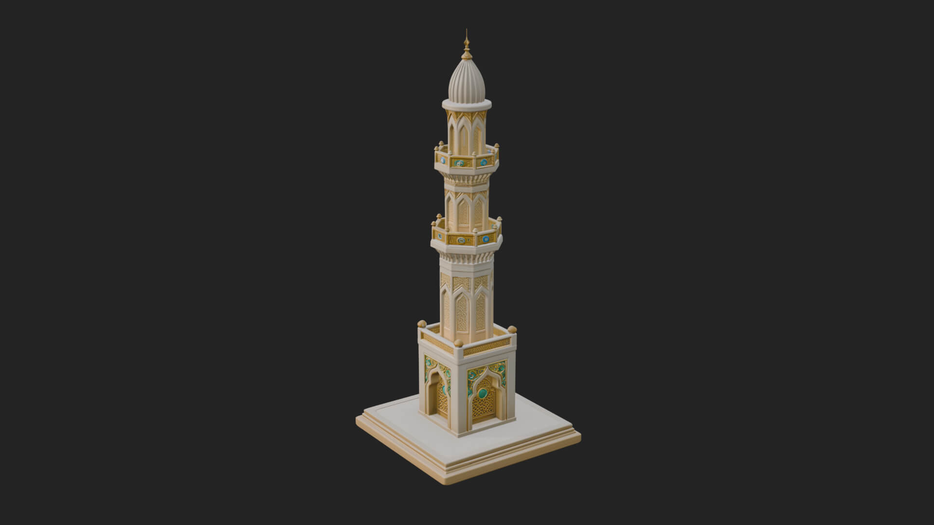 Minaret Stone Tower Design 11 3D Print Model 3D Model