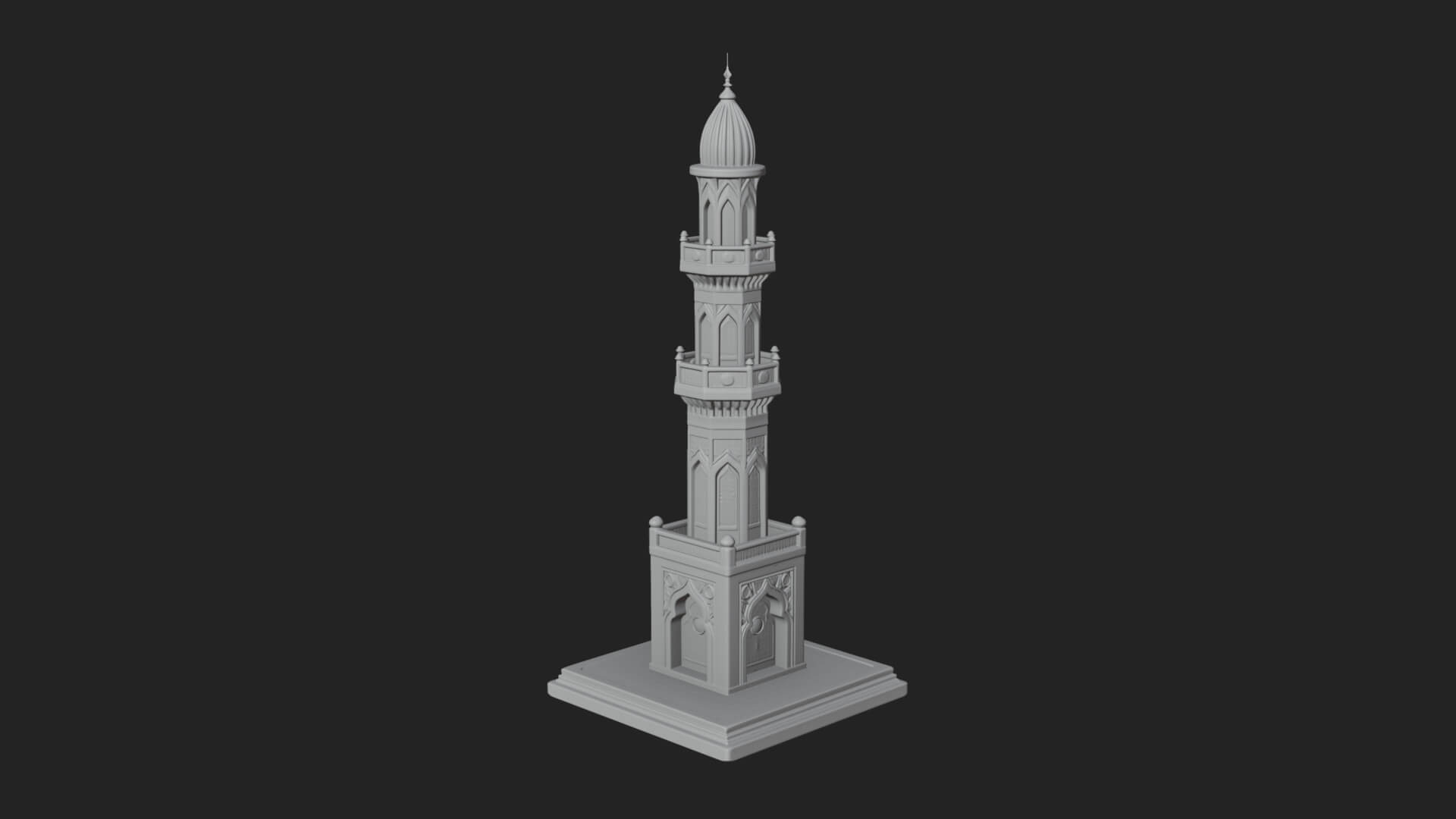 Minaret Stone Tower Design 11 3D Print Model 3D Model