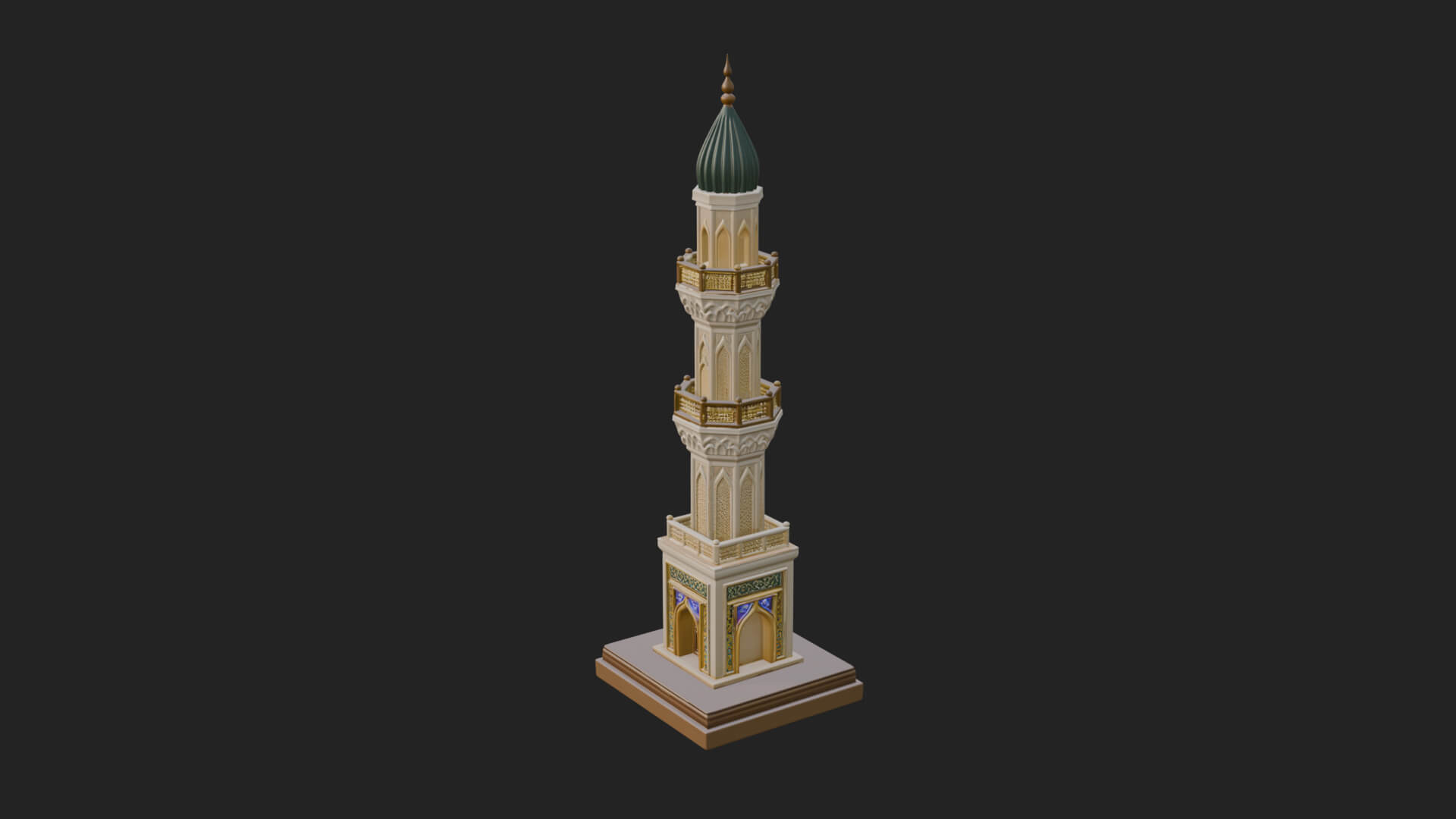 Minaret Stone Tower Design 12 3D Print Model 3D Model