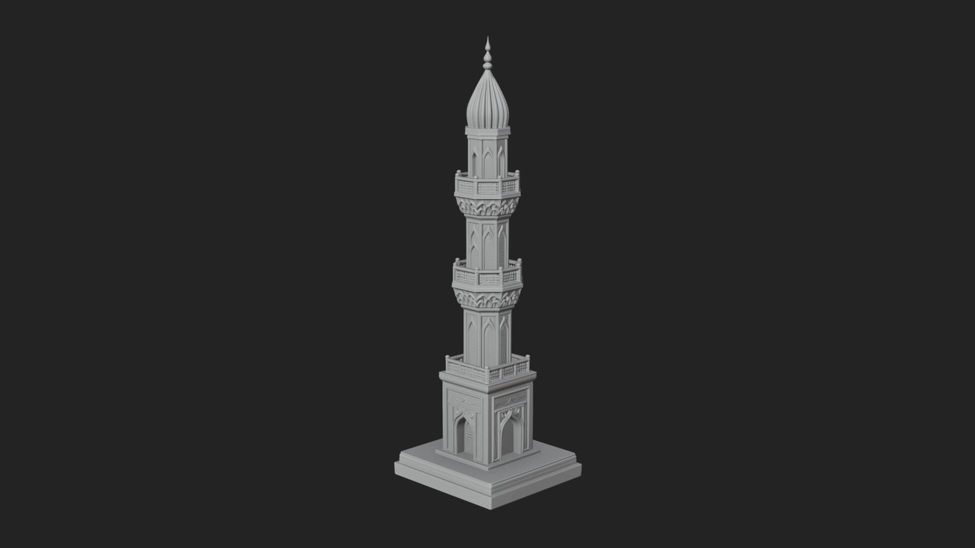 Minaret Stone Tower Design 12 3D Print Model 3D Model