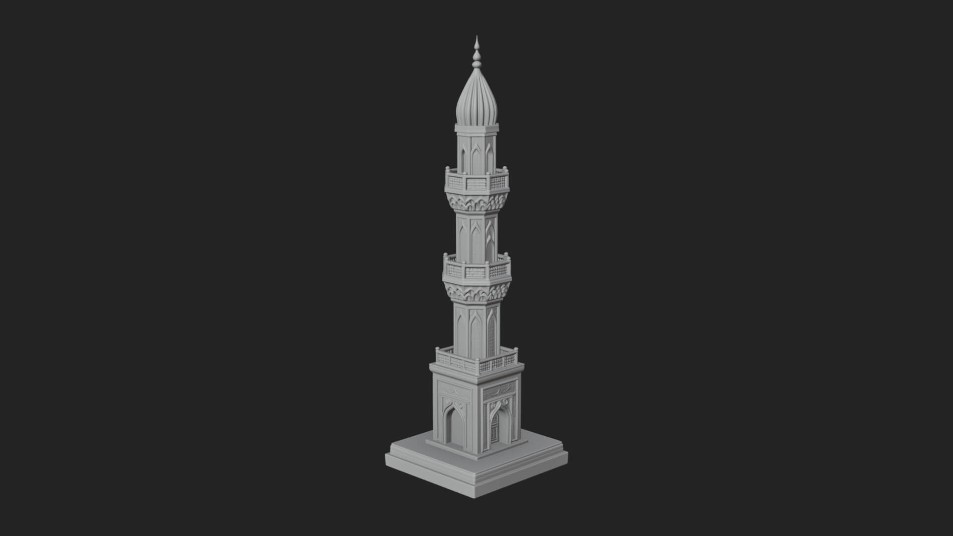 Minaret Stone Tower Design 12 3D Print Model 3D Model
