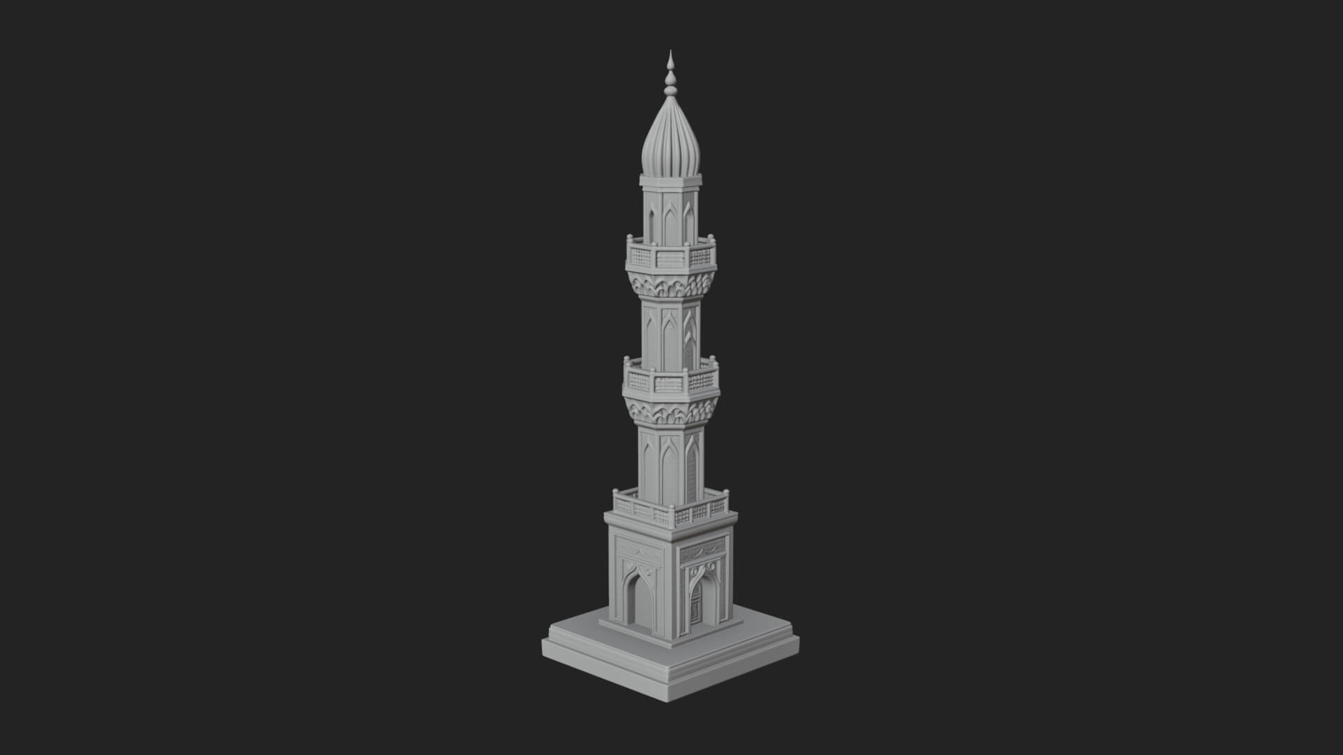 Minaret Stone Tower Design 12 3D Print Model 3D Model