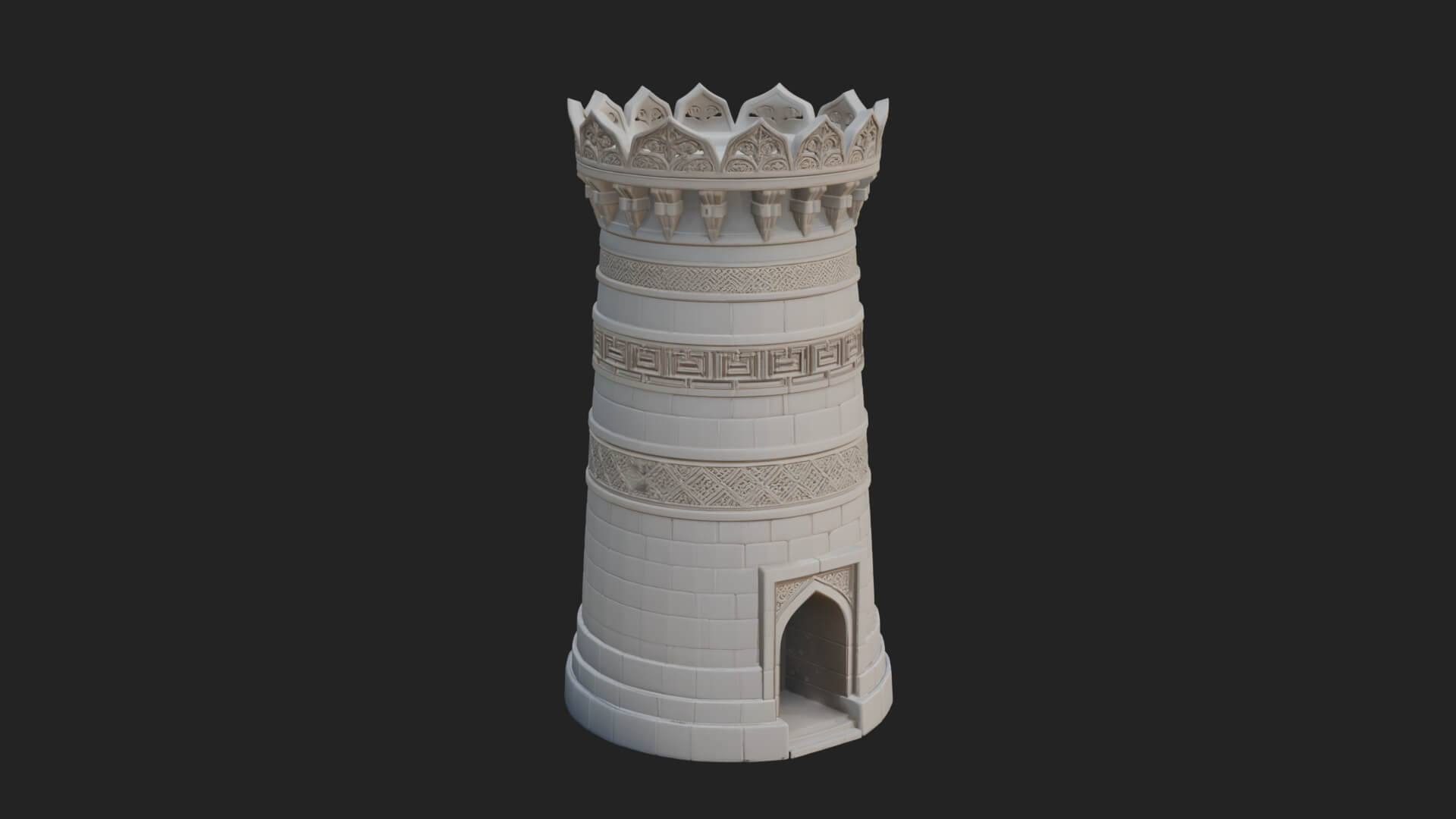 Minaret Stone Tower Design 3 3D Print Model 3D Model