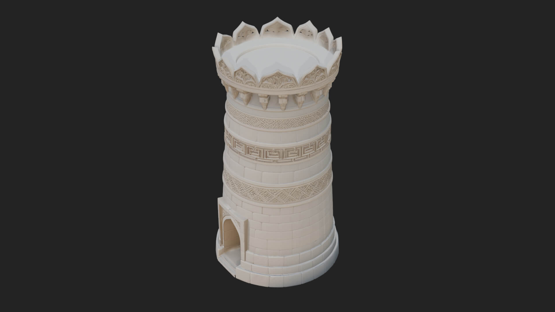 Minaret Stone Tower Design 3 3D Print Model 3D Model
