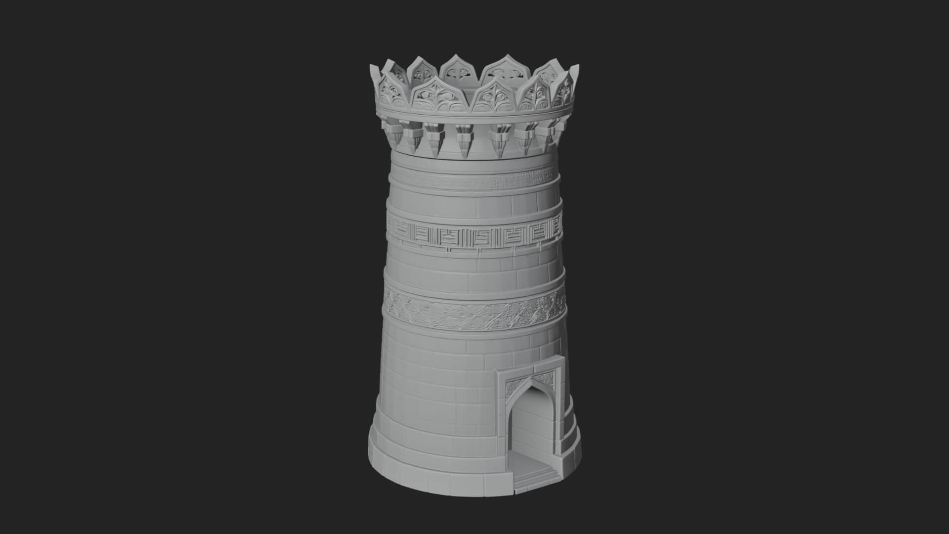 Minaret Stone Tower Design 3 3D Print Model 3D Model