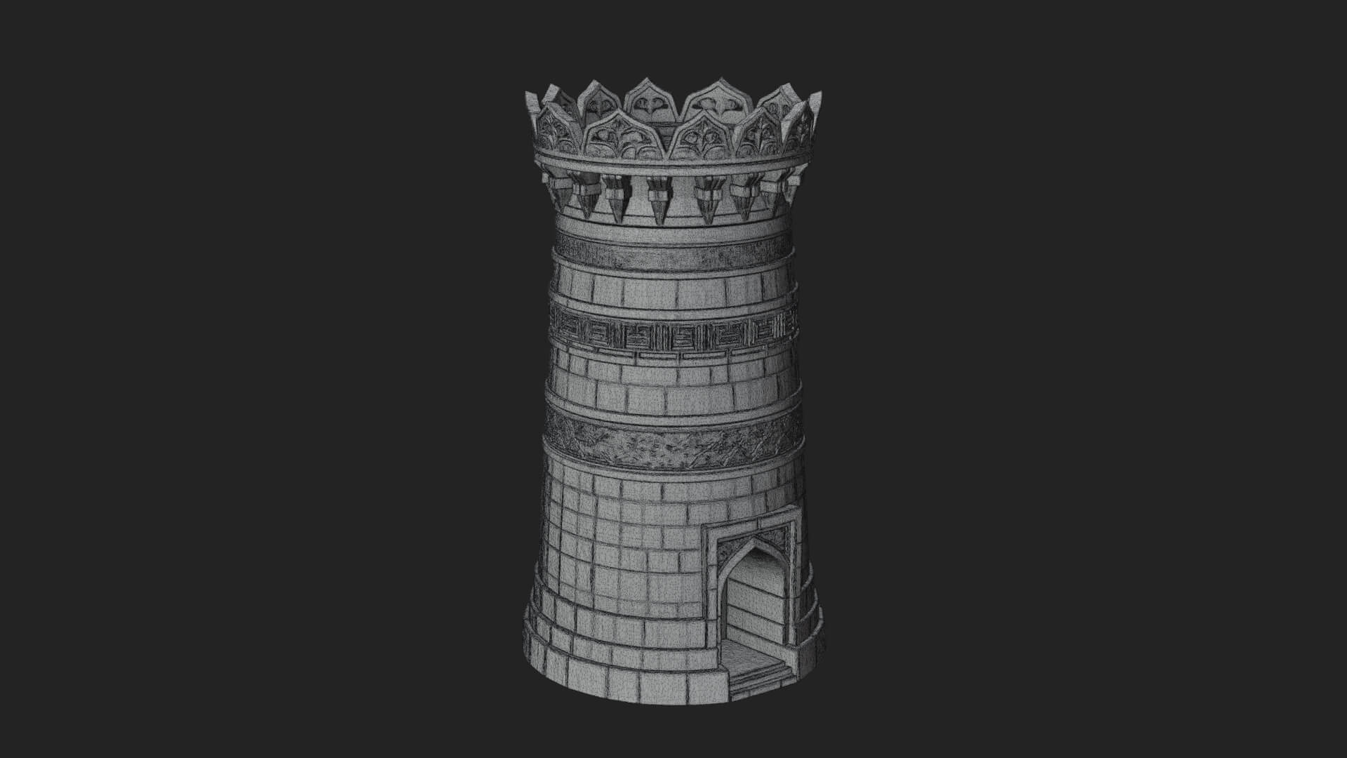 Minaret Stone Tower Design 3 3D Print Model 3D Model