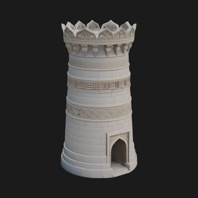 Minaret Stone Tower Design 3 3D Print Model