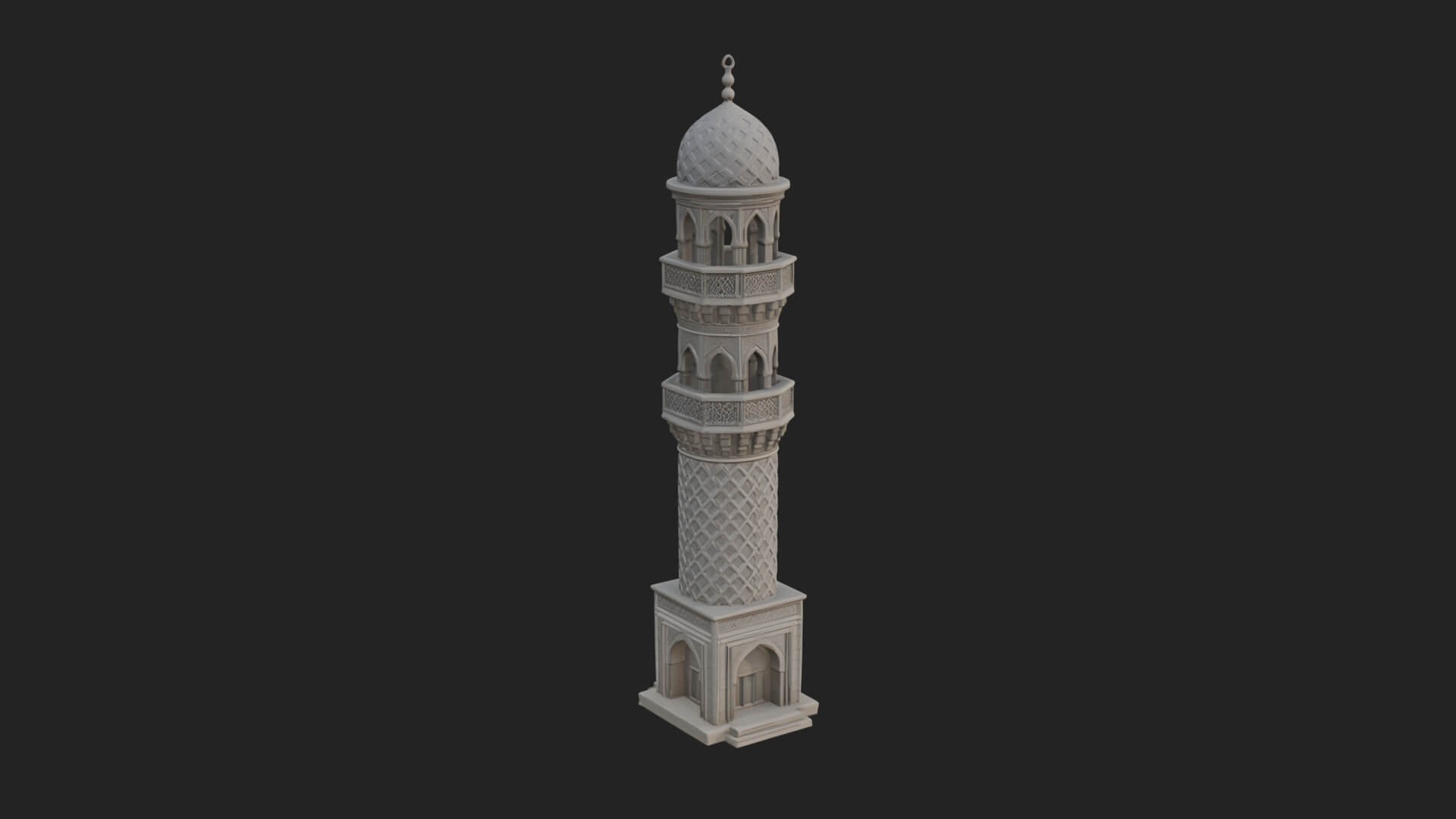 Minaret Stone Tower Design 4 3D Print Model 3D Model