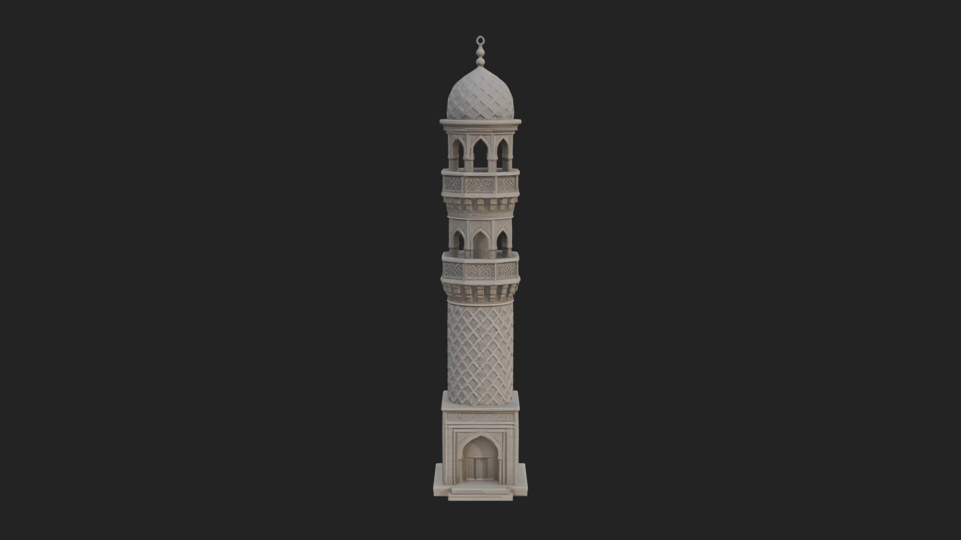 Minaret Stone Tower Design 4 3D Print Model 3D Model