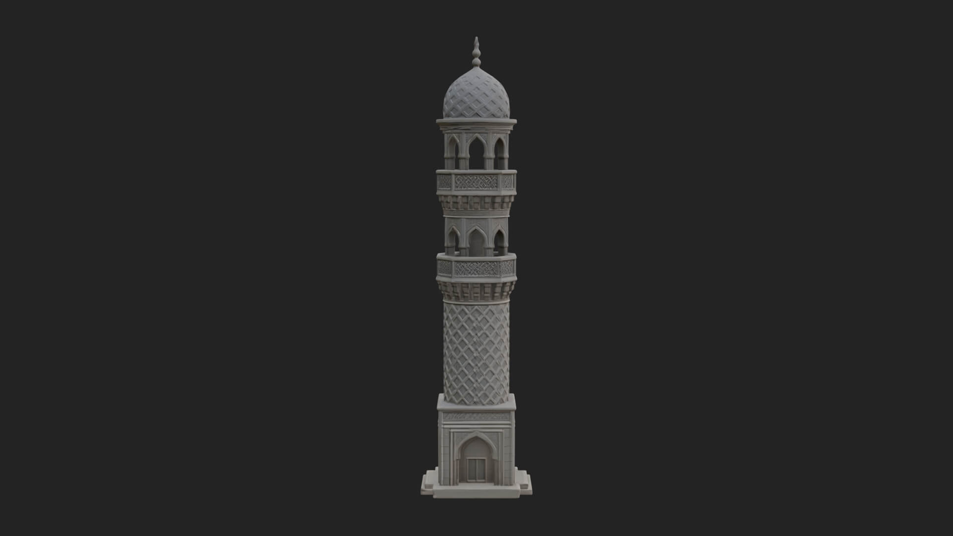 Minaret Stone Tower Design 4 3D Print Model 3D Model