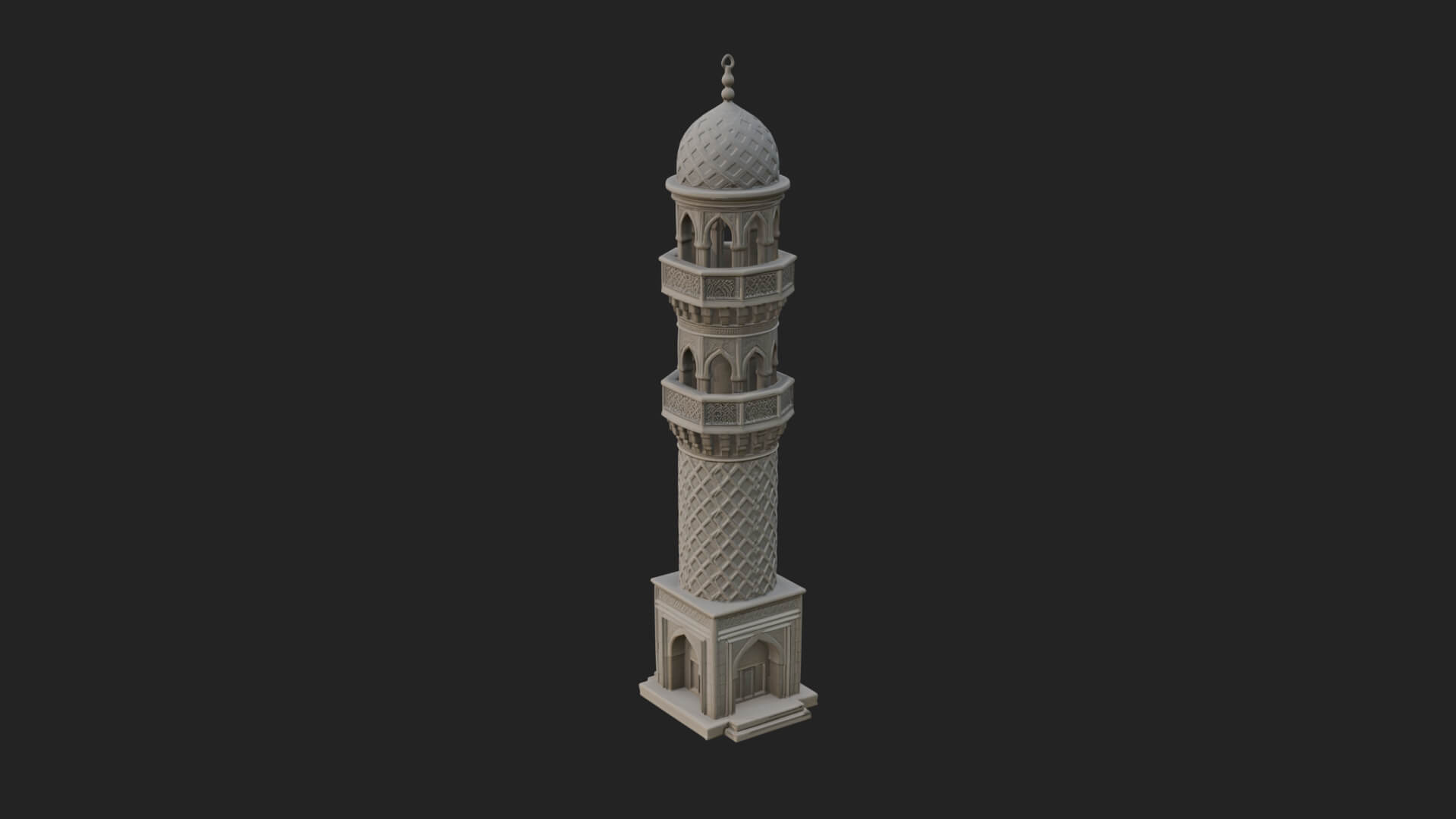 Minaret Stone Tower Design 4 3D Print Model 3D Model
