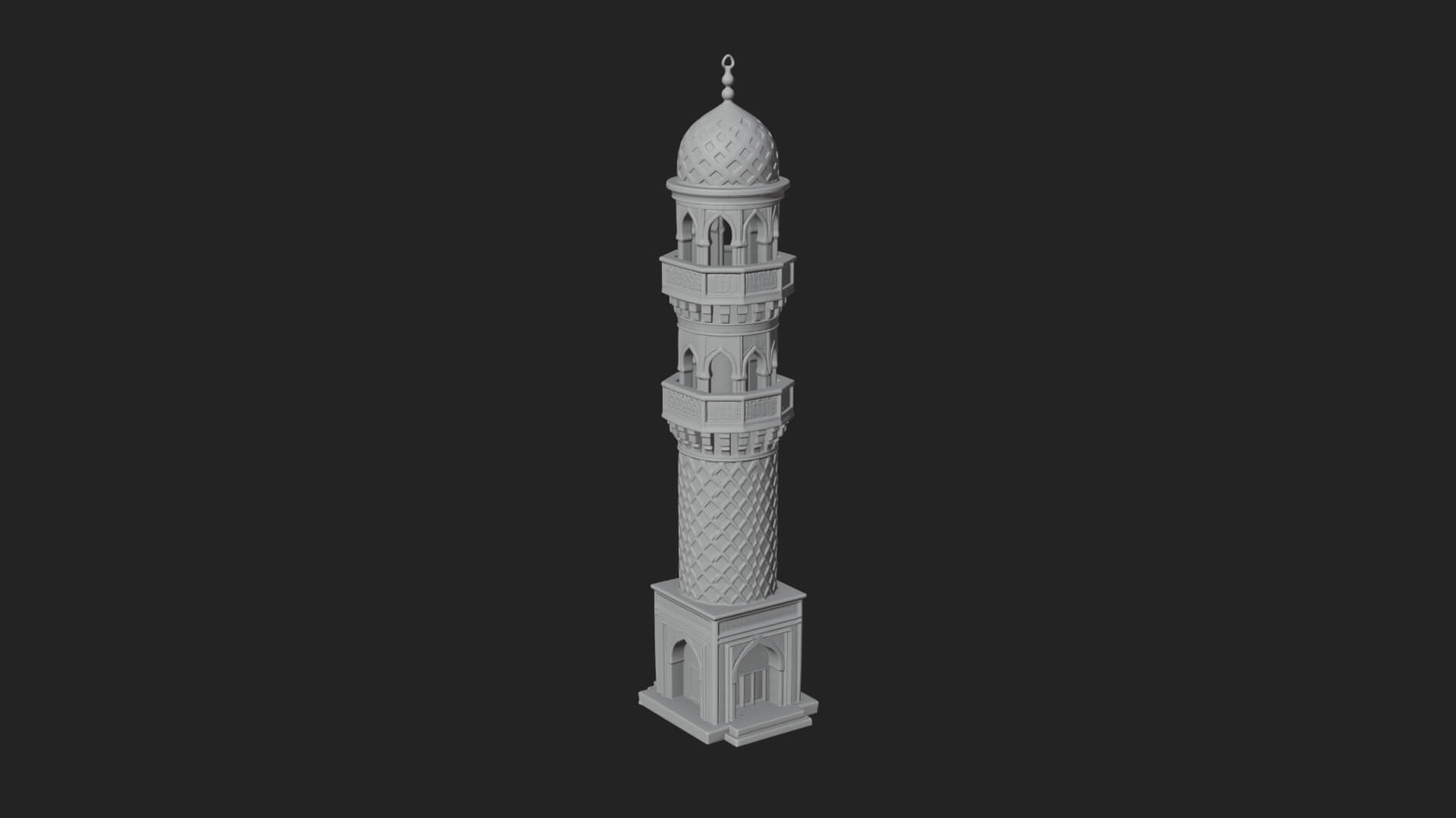 Minaret Stone Tower Design 4 3D Print Model 3D Model