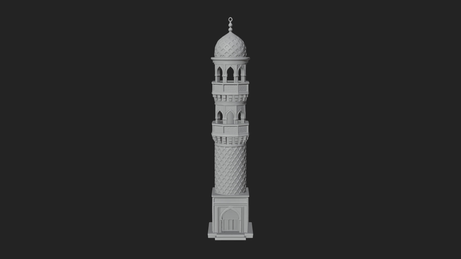 Minaret Stone Tower Design 4 3D Print Model 3D Model