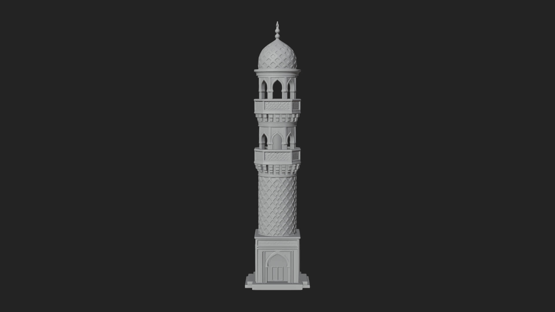 Minaret Stone Tower Design 4 3D Print Model 3D Model