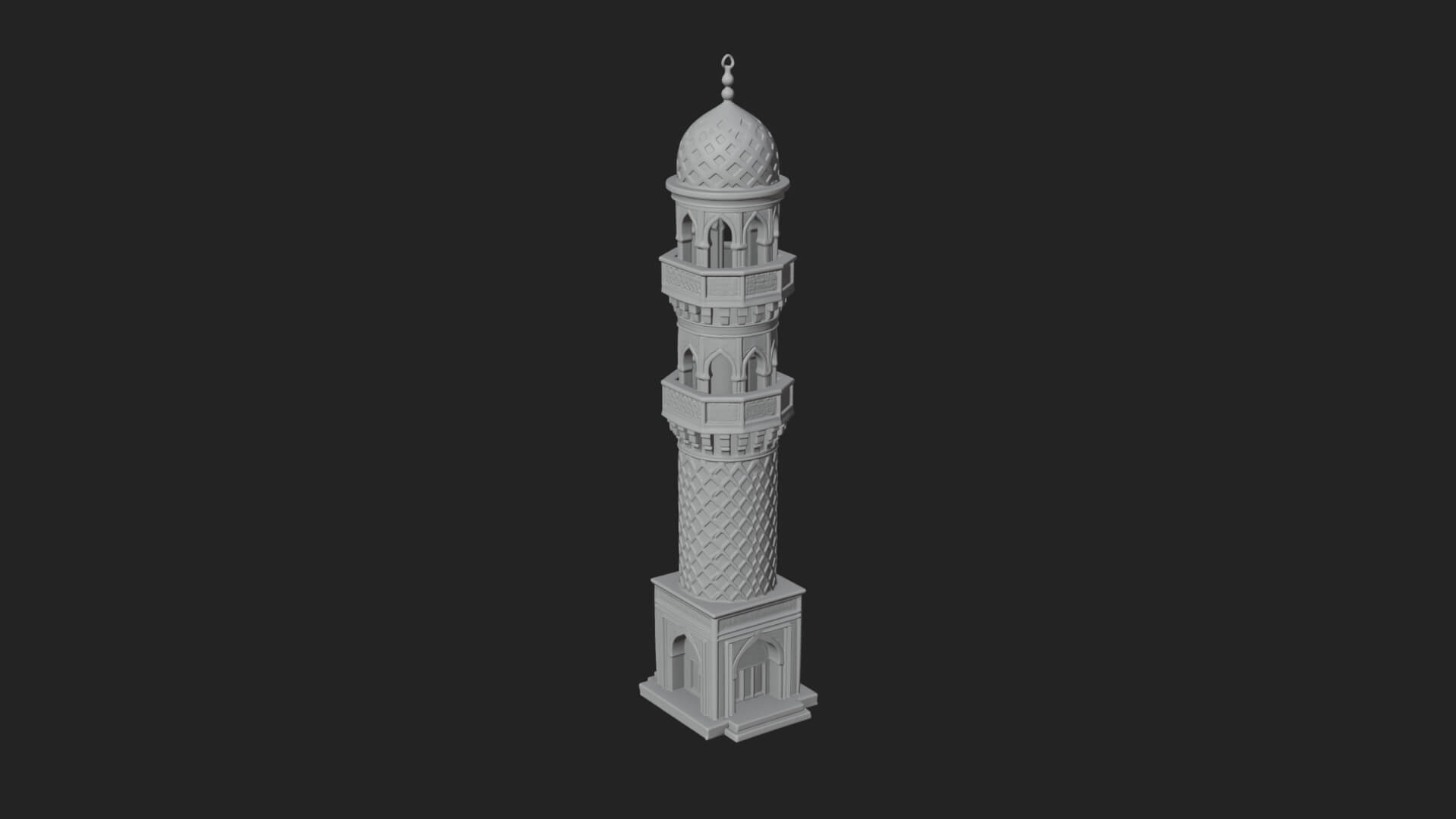 Minaret Stone Tower Design 4 3D Print Model 3D Model