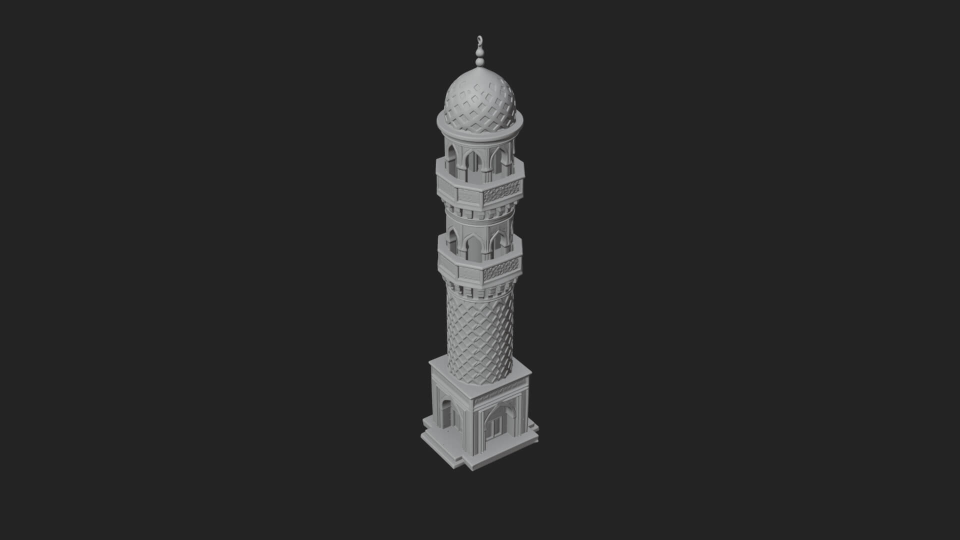 Minaret Stone Tower Design 4 3D Print Model 3D Model