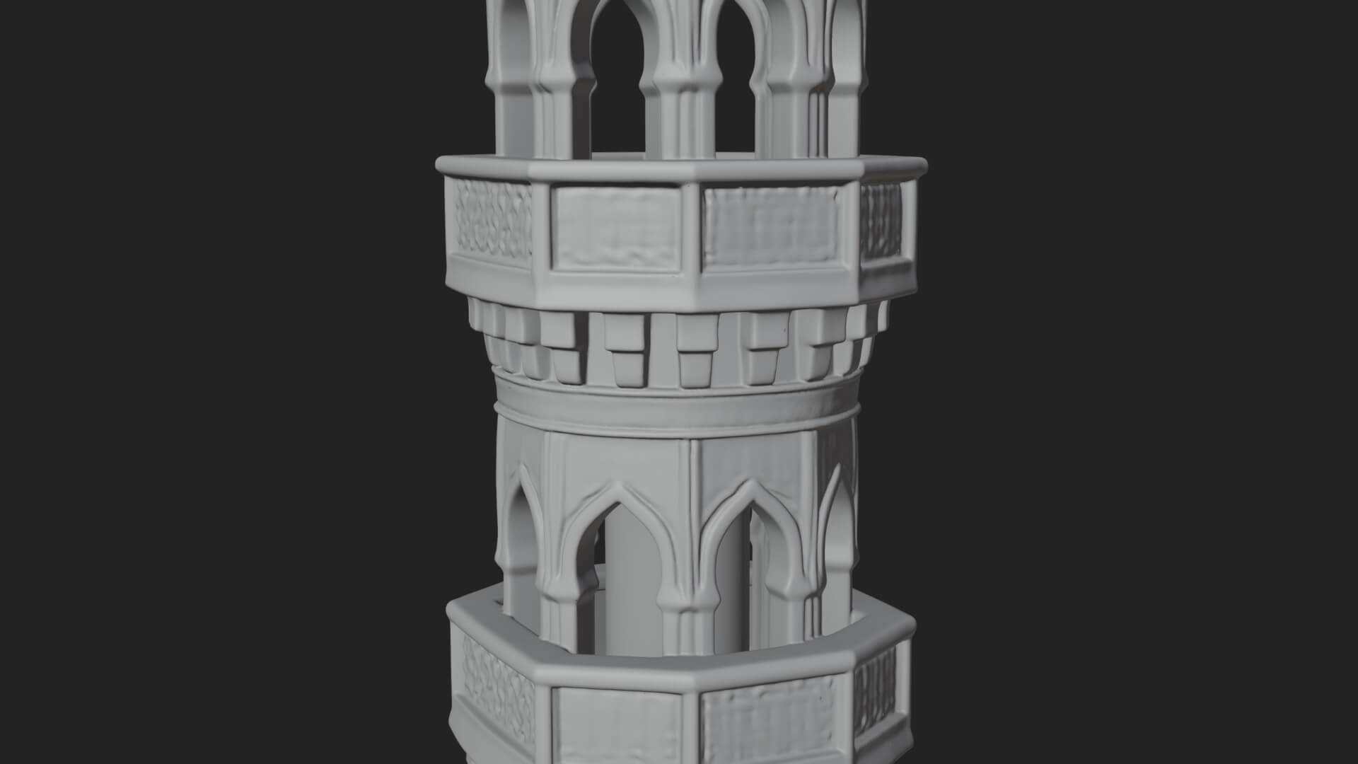 Minaret Stone Tower Design 4 3D Print Model 3D Model